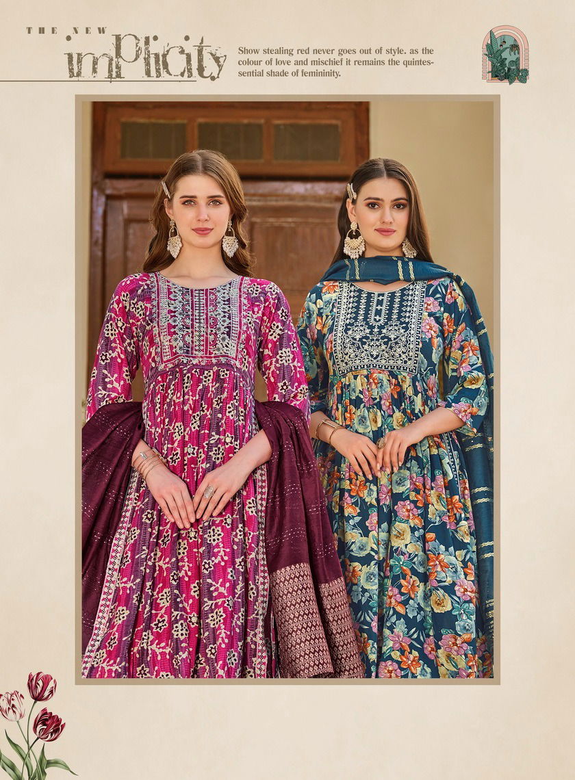 Resham Vol 2 By Radhika Naira Cut Printed Embroidery Kurti With Bottom Dupatta Wholesale Online